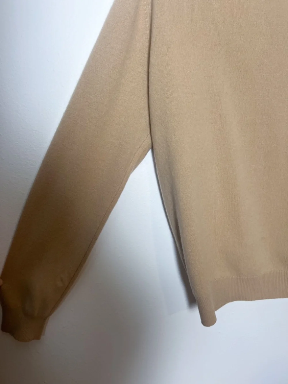 Club Room 100% Fine Cashmere Polo Sweater Men's Medium Camel Beige Knit Luxury